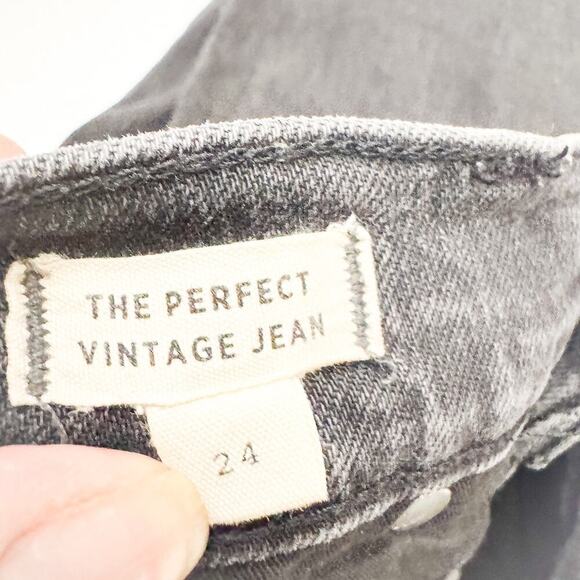 Madewell The Perfect Vintage Jean Zip Fly Black Charcoal Denim Jeans Size 24 - Picture 7 of 9